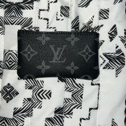 Key Chain LV Wallet Black And Grey