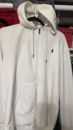 white tech polo hoodie 