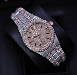 Pave Diamond Dial & Diamond Case in Two Tone Stainless Steel & 18K Rose Gold Bracelet