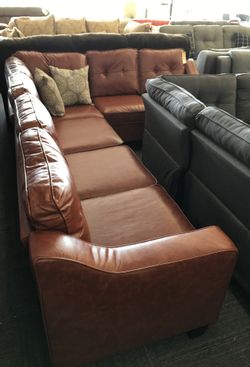 Leather Sectional, Brown, Brand new