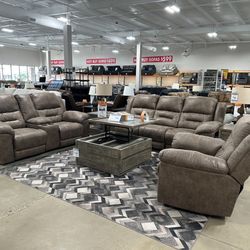 $39 down with no interest & no credit financing you get THIS ASHLEY RECLINING SET