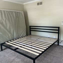 King Bed Frame With Headboard-metal