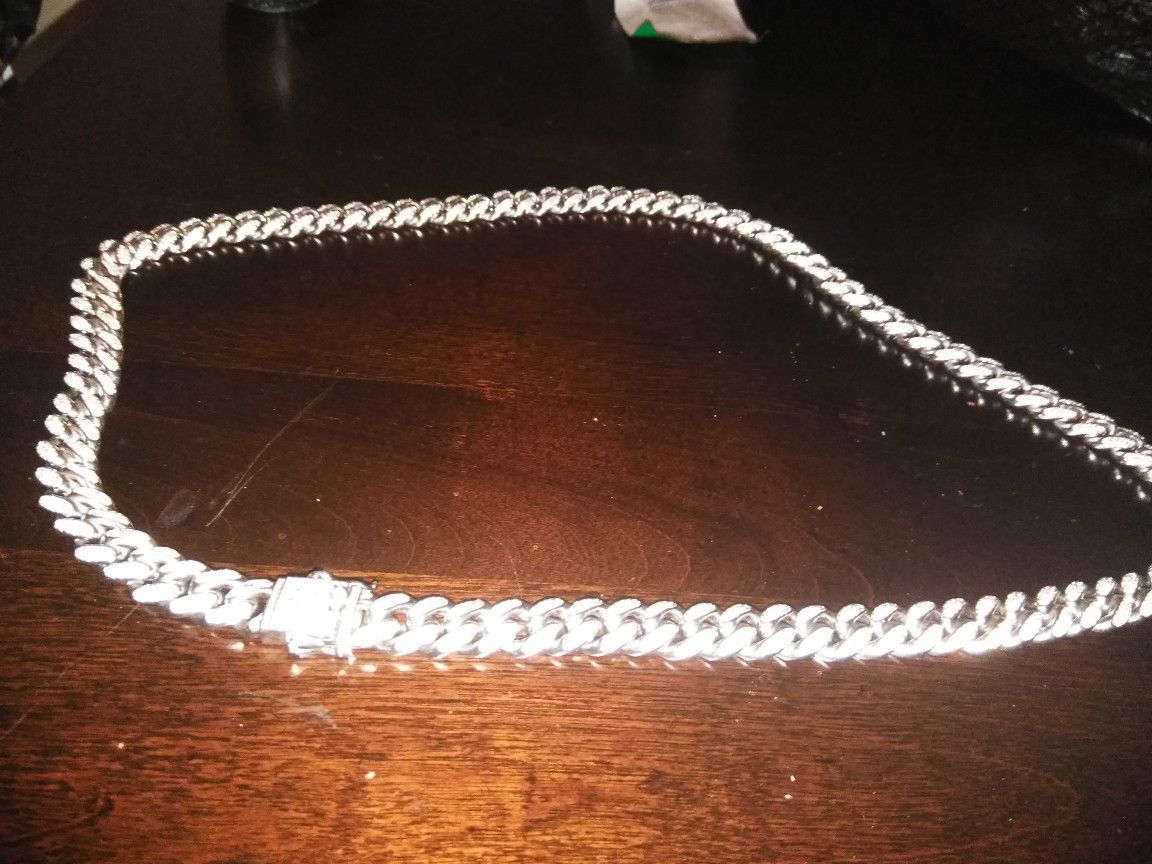GDL men's White Gold Plated Chain