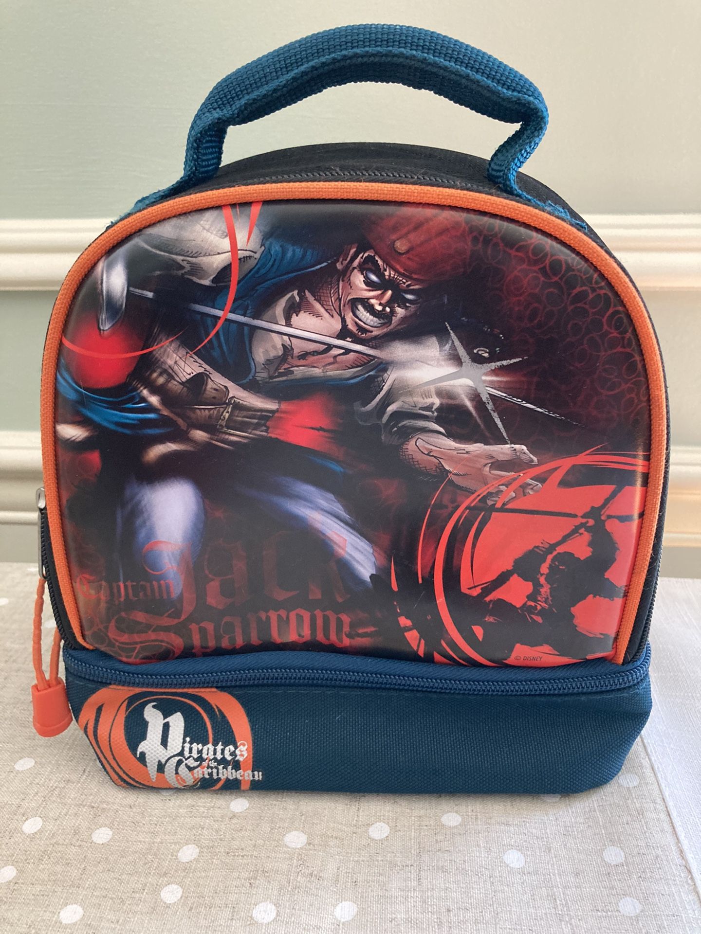 PIRATES of the Caribbean School Lunch Box Insulated Tote Bag Disney Store Jack Sparrow