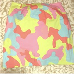Multicolored mini camo skirt