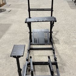 Enhanced and Stable Adjustable Racing Simulator Cockpit Wheel Stand, Compatible with Fanatec, PXN, Thrustmaster and Logitech, Excluding Seat, Handbrak