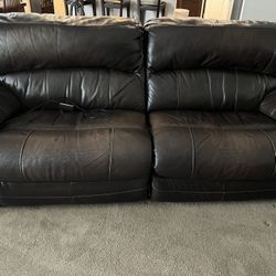 Brown Leather Reclining Couch