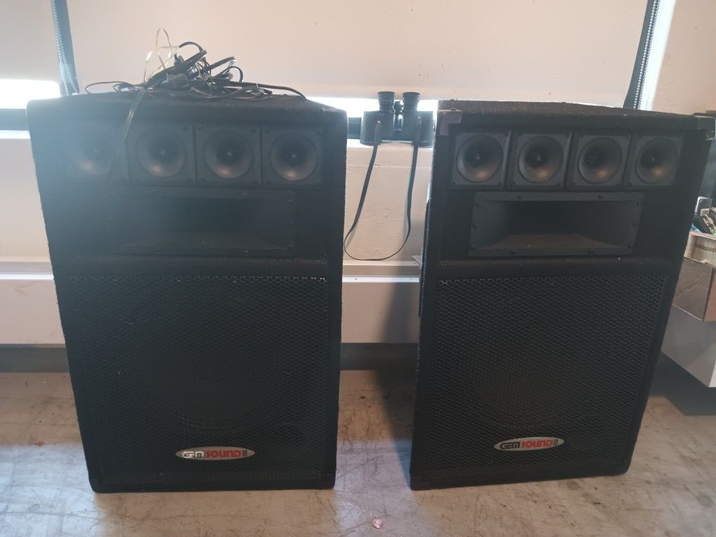 2 Black 2x12 Inch House Speakers