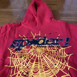 Sp5der  hoodie Pink V2 Red