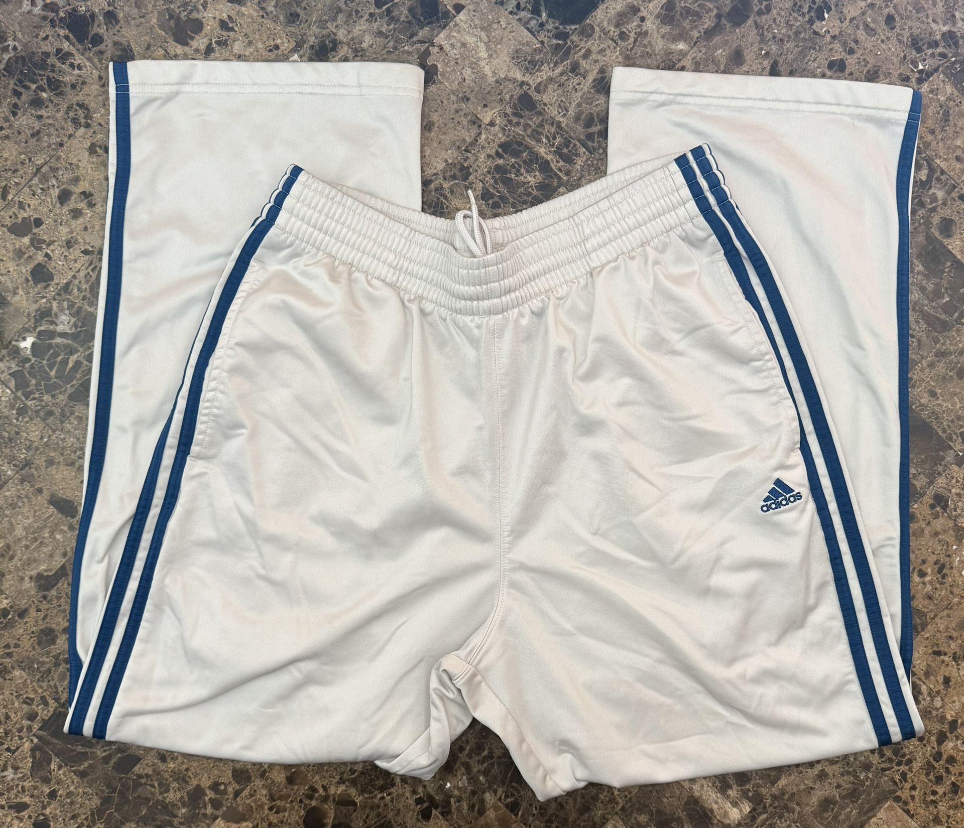 VINTAGE ADIDAS WHITE TRACK PANTS SZ M