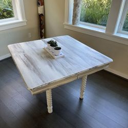 Beautiful Antique Rustic Shabby Chic Wooden Square Table.