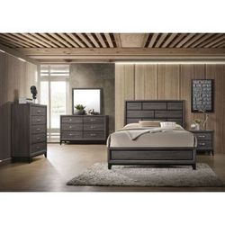 Brand New 4PC Gray Bedroom Set