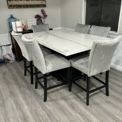 Marble Top Dining Table Set