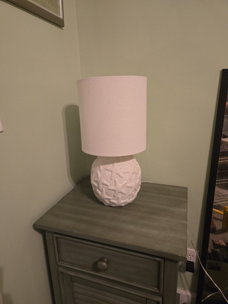 All White Starfish Lamp