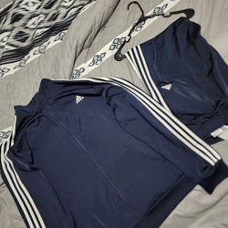  ADIDAS SUIT **SIZE 2XL** BLUE/WT
