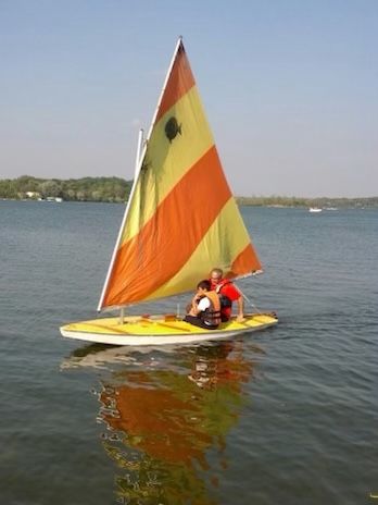Sunfish sail boat and trailer