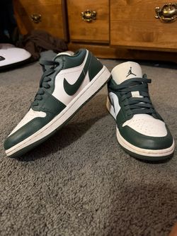 Air Jordan 1 Low Green and White Sneakers