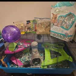 HAMSTER CAGE AND ITEMS IN PIC NO HAMSTER