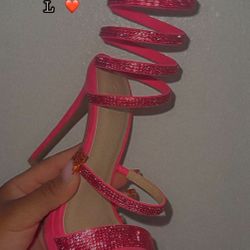 New Sparkly Heels Hot pink