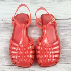 Mel Dreamed by Melissa Fisherman Red Pink Jelly Sandals Big Kid’s 3