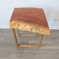Live Edge Wooden End Table