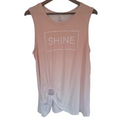 NWT Womens No Boundaries pink/white fade "SHINE" tank top size XL