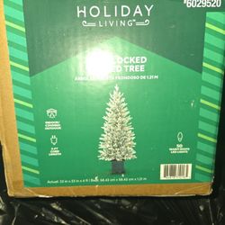 4ft Flocked Pre Lit Christmas Tree