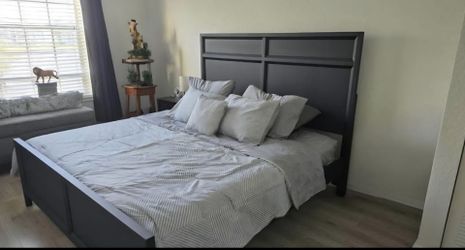 Wooden king bed frame