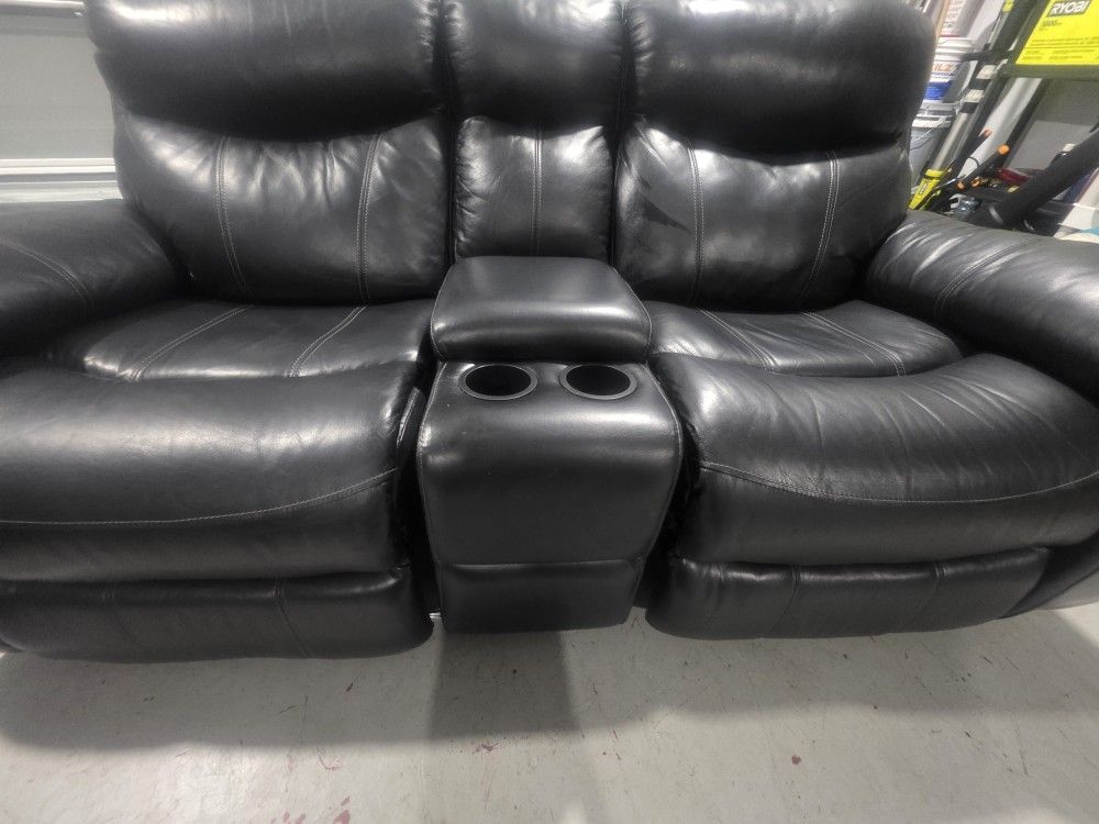 Leather Reclining Loveseat