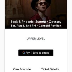 Beck And Phoenix Tickets August 5th