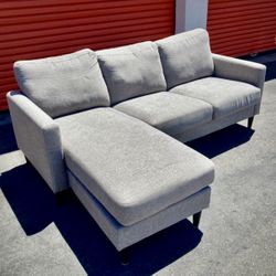 Light Gray Reversible L-Shape Sofa with Chaise
