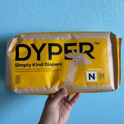 DYPER Newborn Diapers Size N (34 Count) – New & Unopened