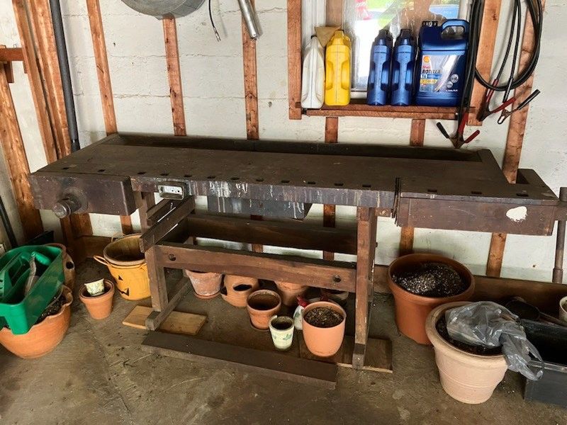 antique cabinet maker’s workbench