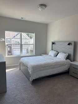 Queen bed furniture set with dresser and side tables (NO MATTRESS!)