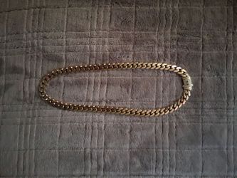 14k Gold Plated Cuban Link Chain Necklace