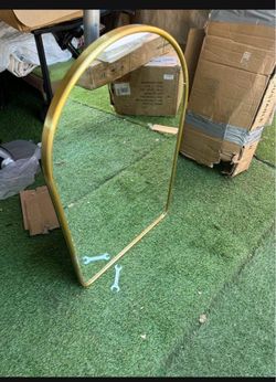 Arch Mirror with Gold Metal Frame