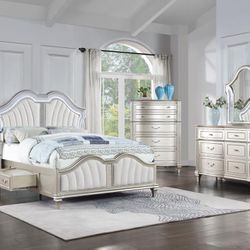 223390Q-S5 Evangeline 5-piece Queen Bedroom Set Silver Oak