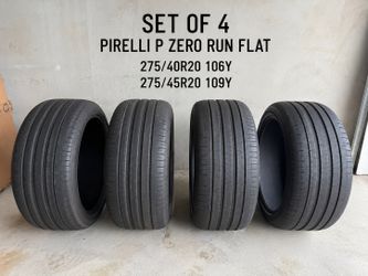 Set of 4 Pirelli P Zero Run Flat Tires 275/40R20 & 275/45R20 BMW OEM