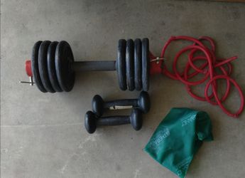 Hand weight and therabands