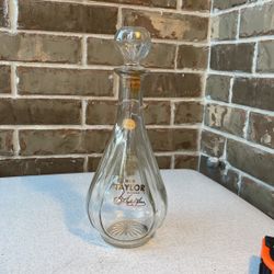 Vintage Old Taylor Kentucky Bourbon Whiskey. Beautiful Cut Glass with stamp on bottle 