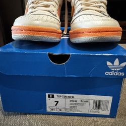 adidas cream and orange womens high top