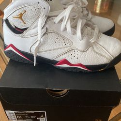 Air Jordan 7 Retro, Sz 6.5Y, White 