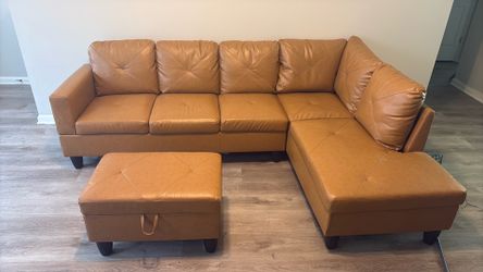 Orange/Tan couch