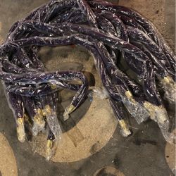 Purple Velvet Stanchion Rope, 5-Foot Crowd Control Barrier, Suitable for Banquets, Parties and Engagement Venues with Polished Gold Hook-12 Pcs