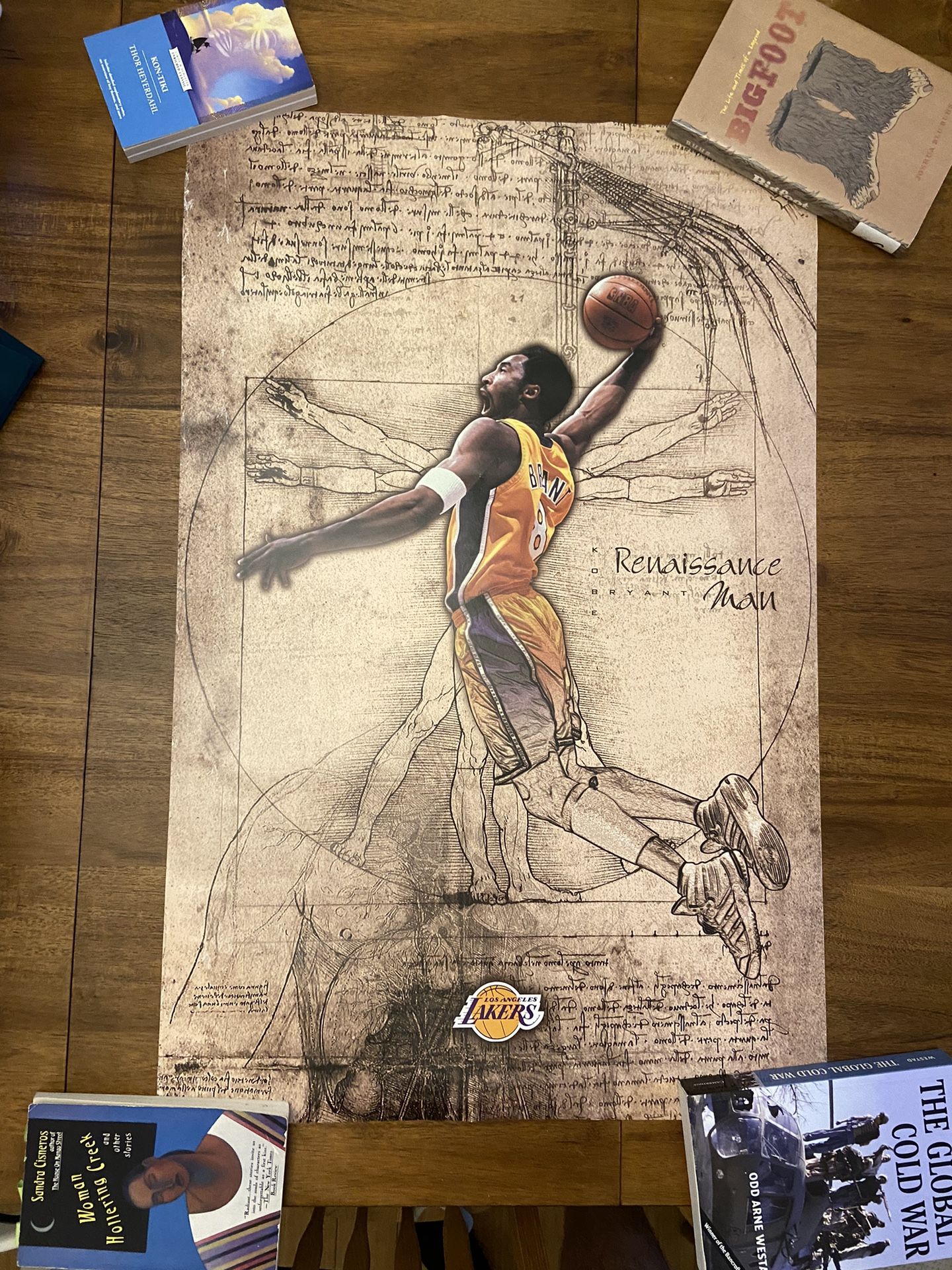 Vintage KOBE BRYANT POSTER "RENAISSANCE MAN” By COSTACOS 2000 6924 22x34