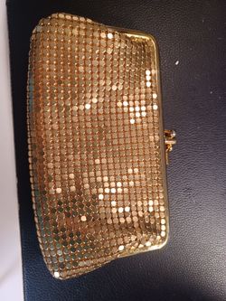 Vintage Clutch  Gold Metal Mesh 3