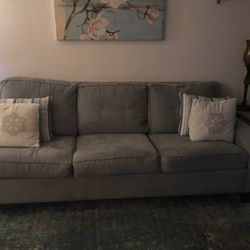 Blue High End Julia Crawford Pull Out Couch ( With Mattress Included) & Matching Recliner