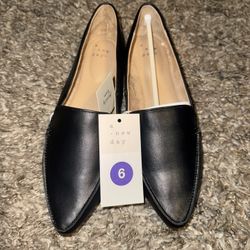 Women Pointed Toe Flat Loafers-A New Day Size 6