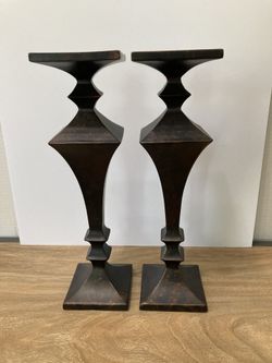 Set of 2 Pottery Barn 15" Tall Candle Holders