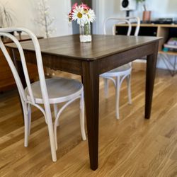 Refinished MCM Solid Wood Dining Table with a Walnut Finish